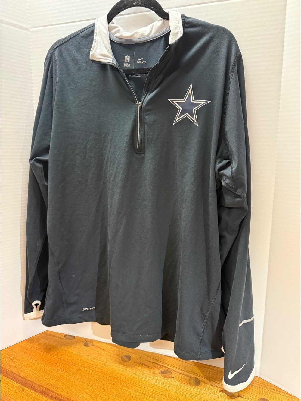 Nike NFL Dallas Cowboys Dri-Fit 1/4 Zip Pullover Jacket Black Star Men Size XXL